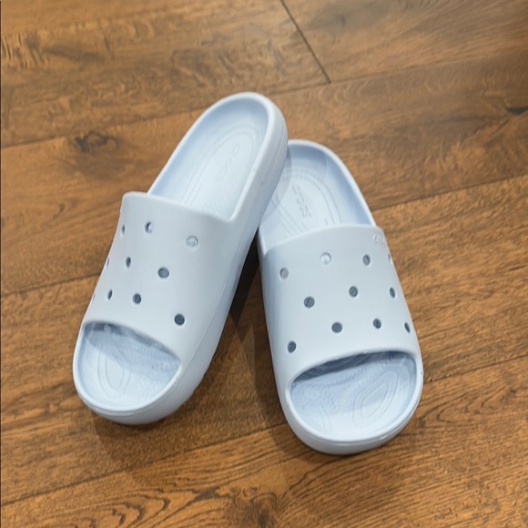 Crocs Light Blue Slides - Picture 2 of 3